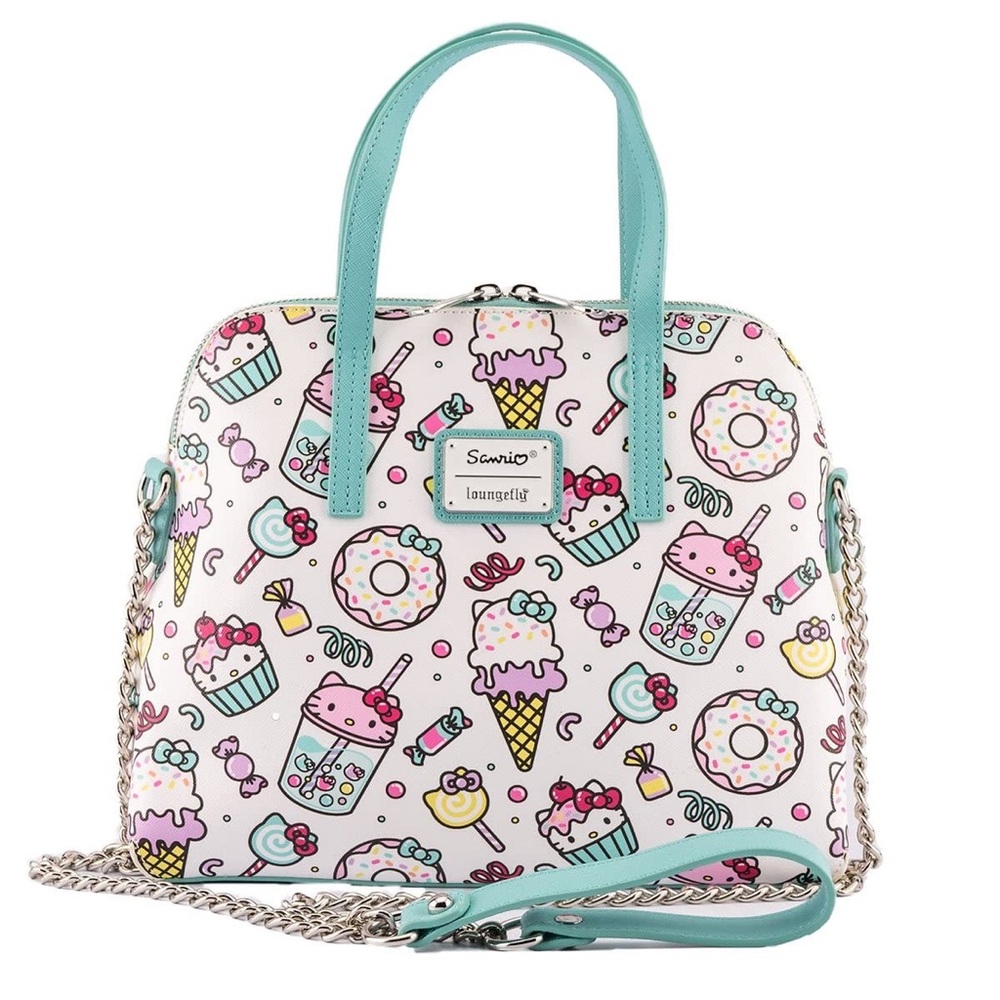 Loungefly Hello Kitty Ice Cream Mini Bag - White and Blue